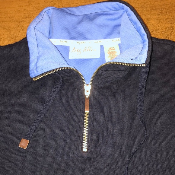Meg Allen Navy Blue 1/4 Zip Pullover Sweatshirt L - Picture 3 of 8